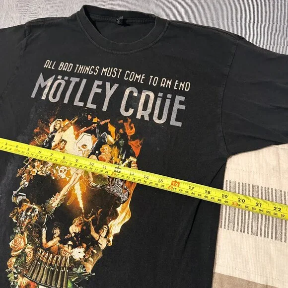 Mötley Crüe The Final Tour Short Sleeve Medium Black Cotton Graphic Band T Shirt - Picture 5 of 6